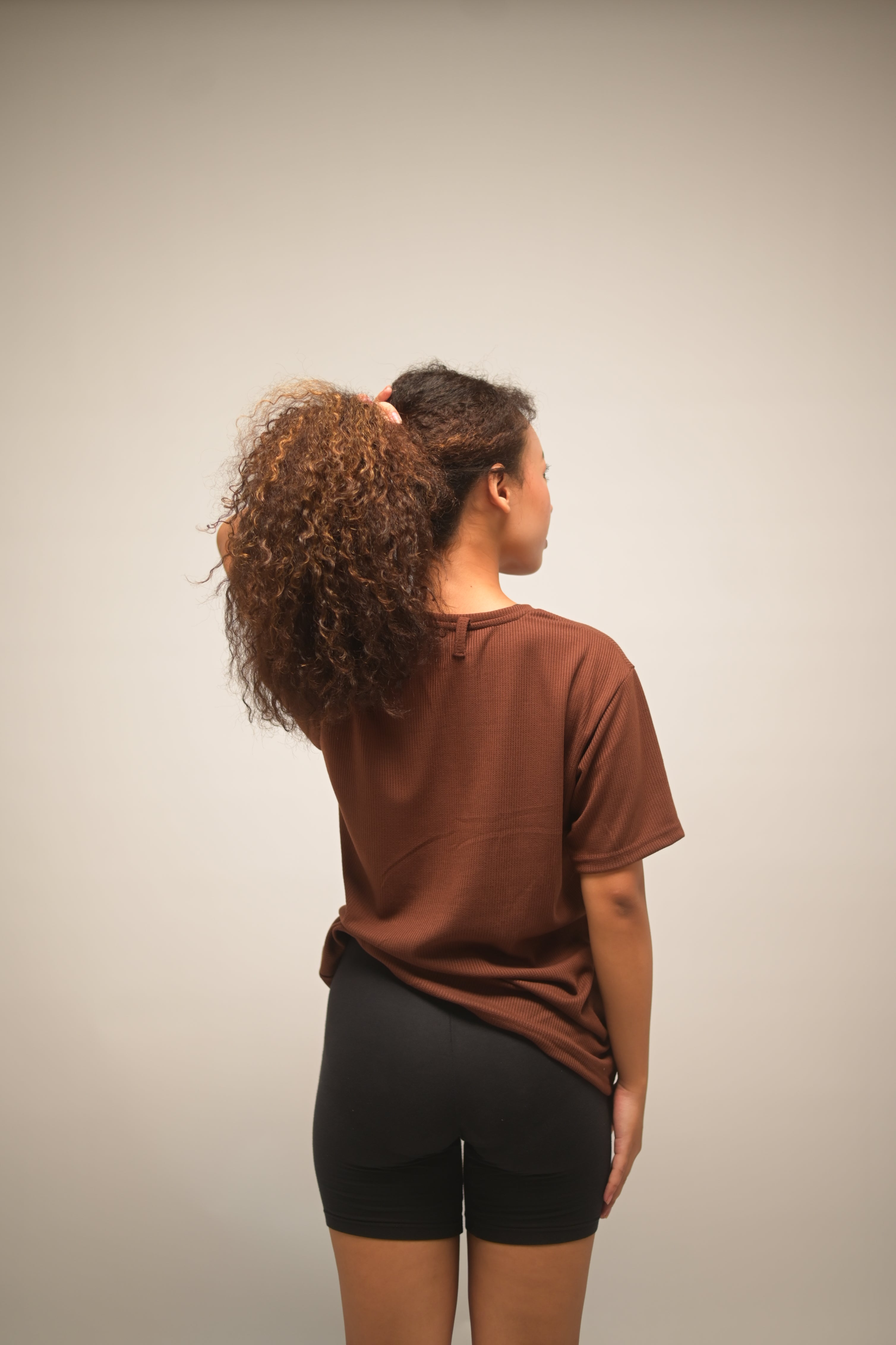 Barista Brown Waffle Knit Breathable Tee