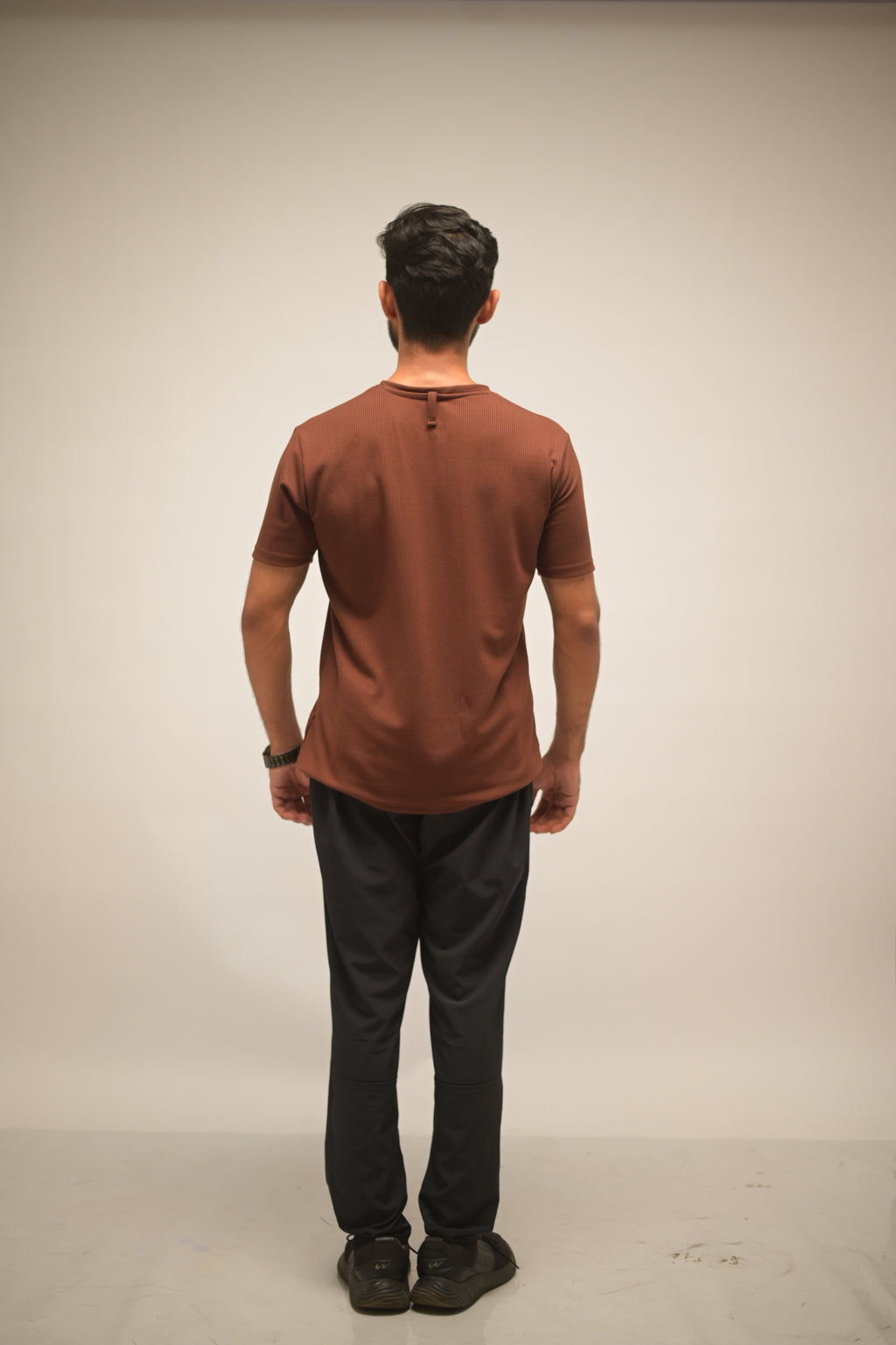 Barista Brown Waffle Knit Breathable Tee
