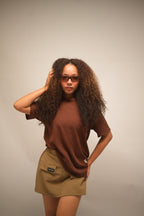 Barista Brown Waffle Knit Breathable Tee