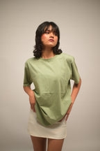Sage Green Bio-Luxe Ultra-Soft Tee (Zero-Pill Cotton)
