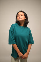 Teal Green Heavyweight Luxury Oversized Tee (220 GSM)