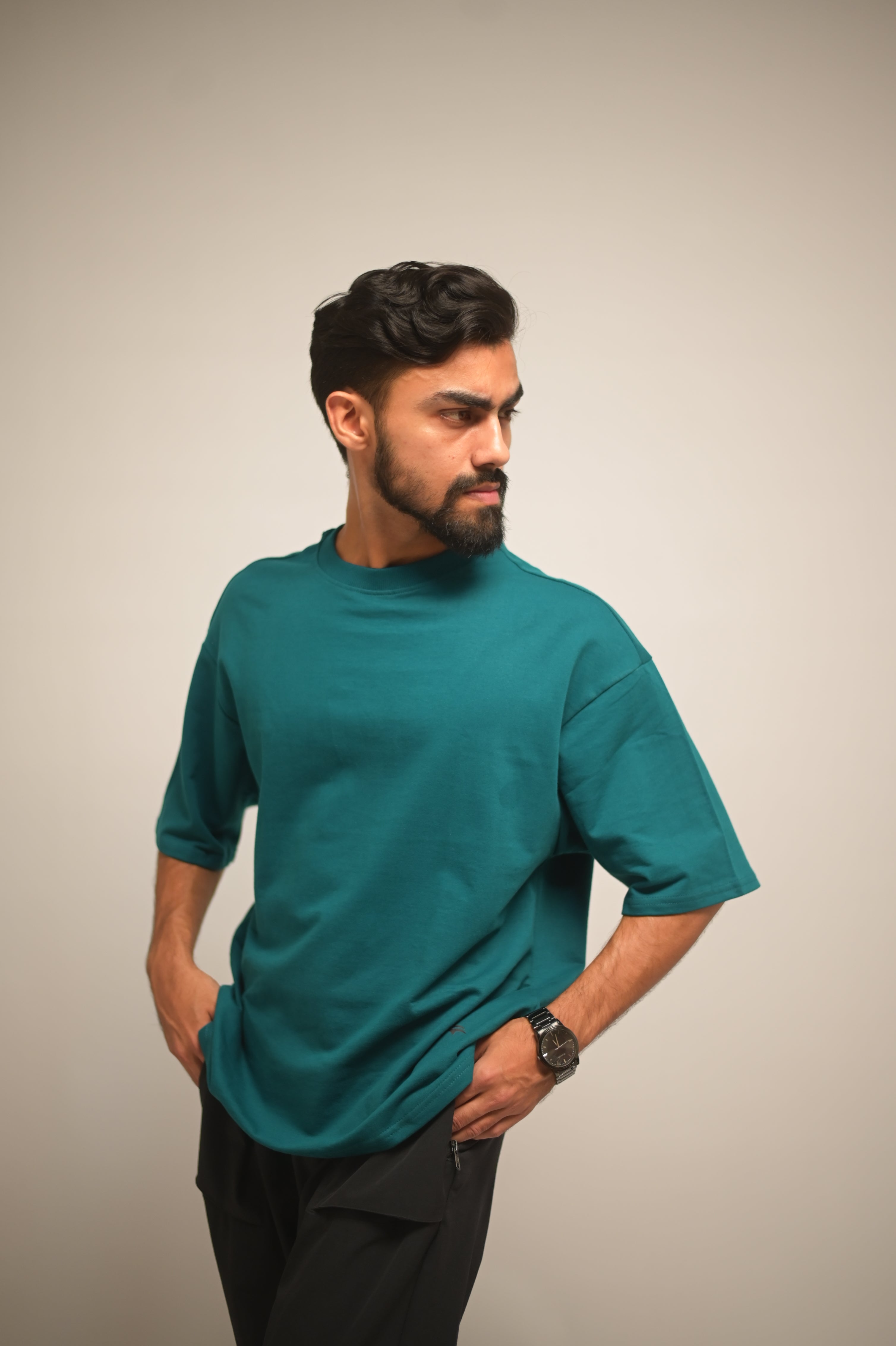 Teal Green Heavyweight Luxury Oversized Tee (220 GSM)