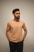 Light Taupe Essential Muscle Tank (Shape-Retention Fit)