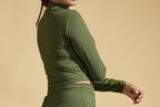 Evergreen Flow Co-ord Set (Mock Neck Top & Flared Leggings)