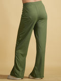Evergreen Flow Co-ord Set (Fitted Crop Top & Wide Leg Pants)