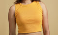 Mustard Radiance Elevated Halter Neck Tank Top.
