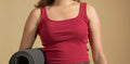 Crimson Edge Sculpting Square Neck Tank Top