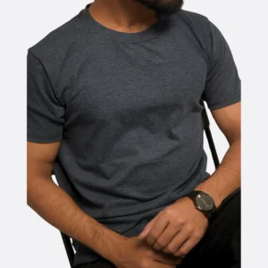 Minimal Creasing Cotton Blend Jersey stone heather tee