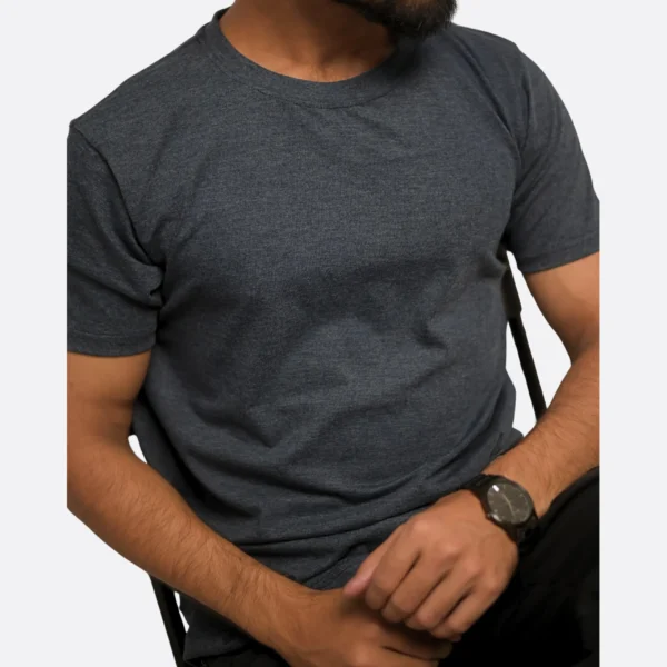 Minimal Creasing Cotton Blend Jersey stone heather tee