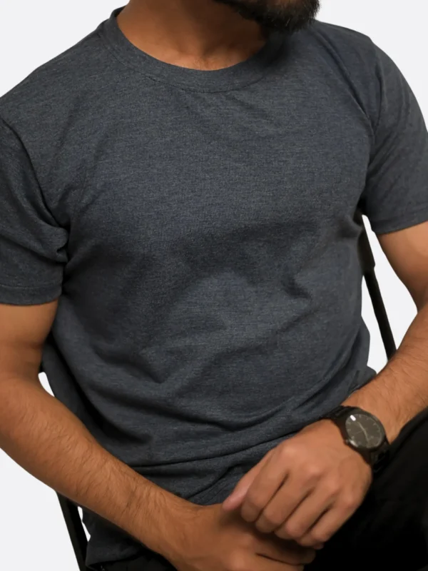 Minimal Creasing Cotton Blend Jersey stone heather tee