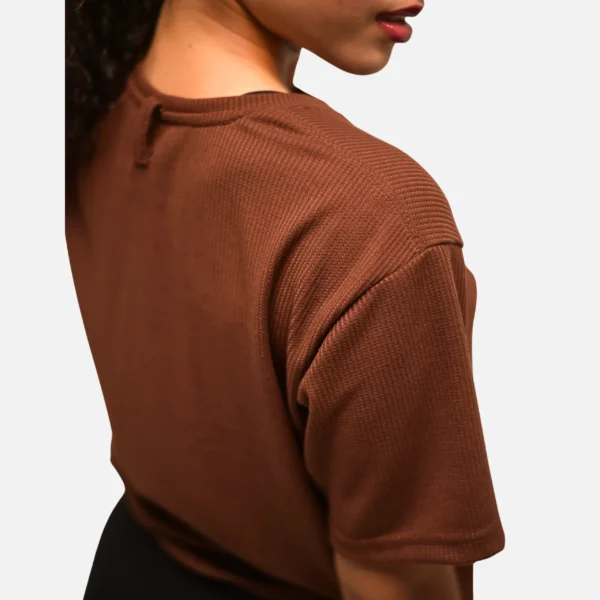 Earth Wave Tee : Best Breathable Waffle Knit Brown T-Shirt - Image 4