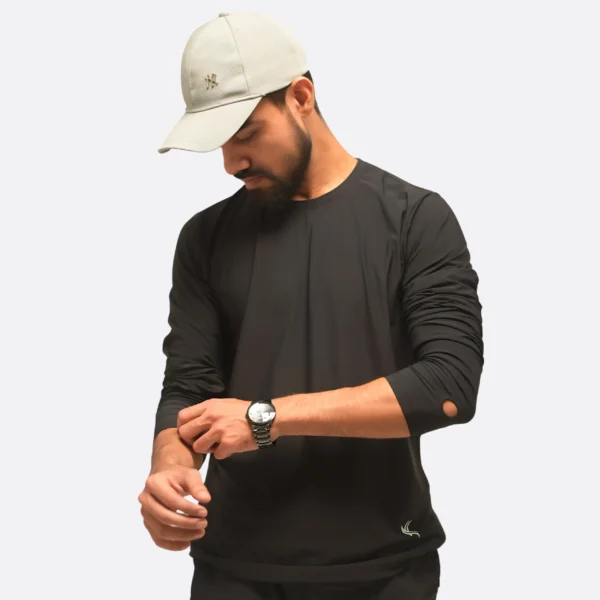 Noir Sculpt Tee • Polyamide Elastane Activewear Top • Sculpting Compression Long Sleeve Tee • Premium Noir Performance Shirt • Four-Way Stretch Activewear