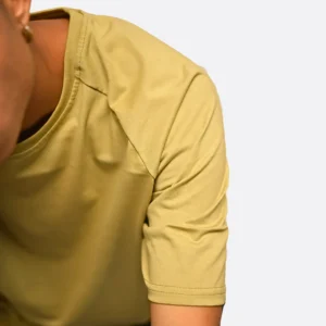 Buttercream Breeze Tee Bio-Washed Cotton Raglan Top Pale Yellow Activewear Shirt 100% Cotton Jersey Workout Tee Moisture-Wicking Cotton Tee