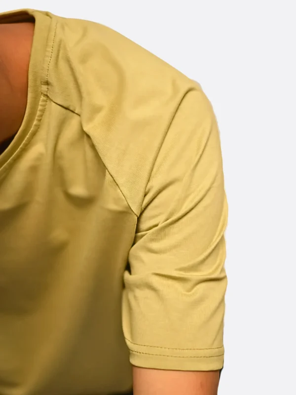 Buttercream Breeze Tee Bio-Washed Cotton Raglan Top Pale Yellow Activewear Shirt 100% Cotton Jersey Workout Tee Moisture-Wicking Cotton Tee