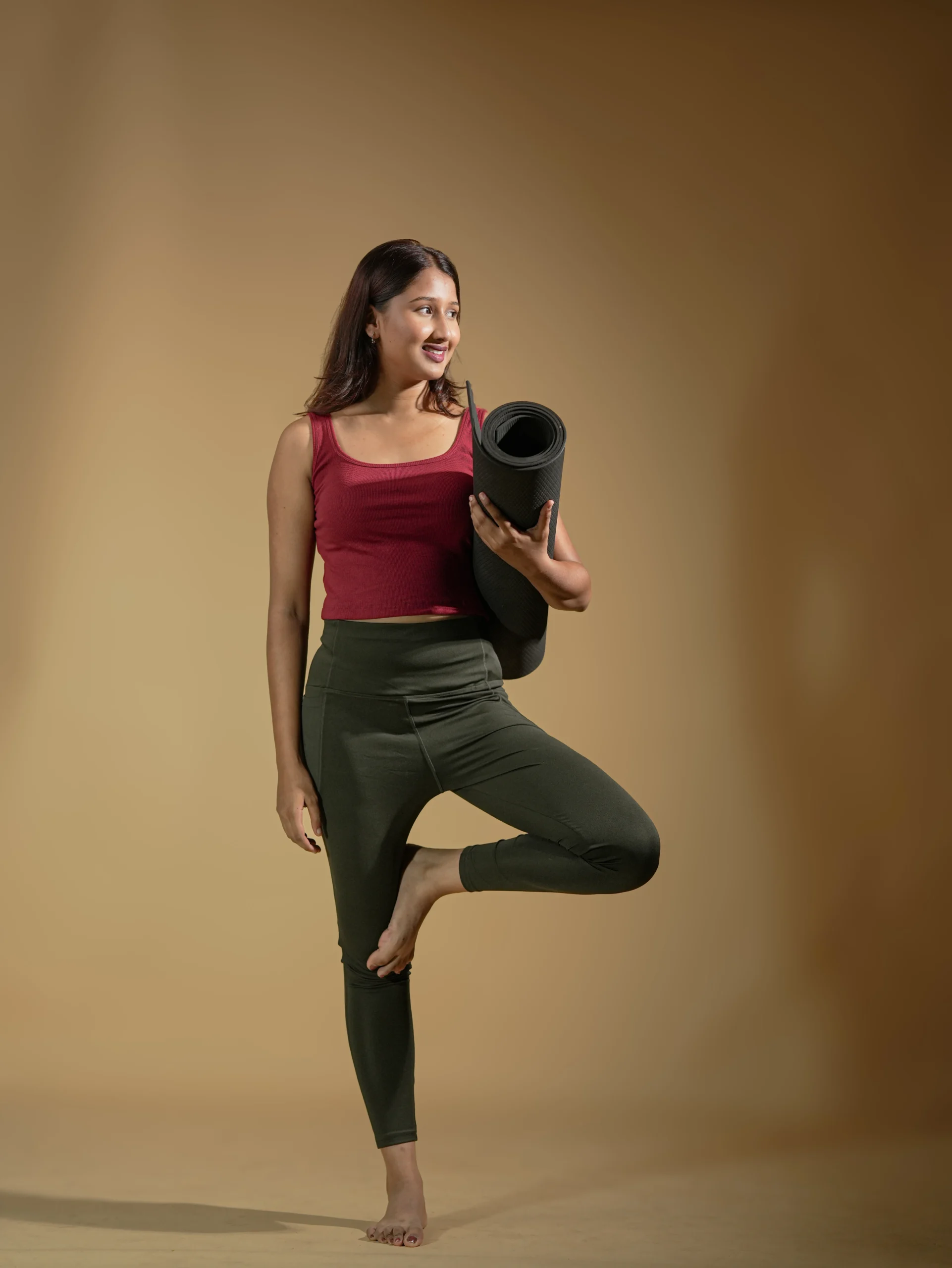 Graphite Core Mid Rise Leggings (Without Pocket)