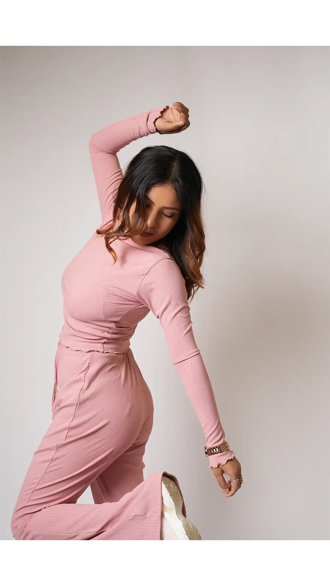 Dusty Pink Mock Neck Top - Image 3