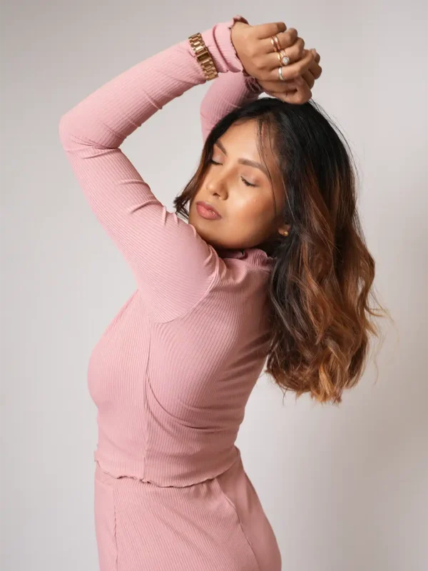 Dusty Pink Mock Neck Top