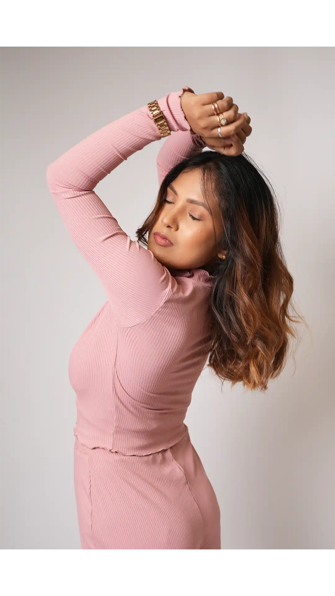 Dusty Pink Mock Neck Top