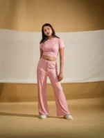 Dusty Rose Co Ord Set Half Sleeve - Image 3