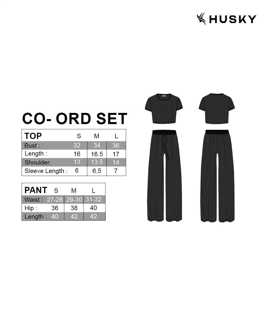 Midnight Ash Co-Ord Set (Half Sleeves Top and Wide Leg Pants) - Image 3