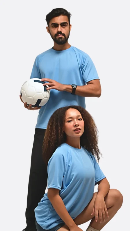 half sleeves dot knit polyester jersey blue