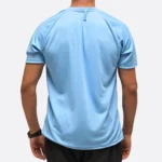 half sleeves dot knit polyester jersey blue