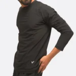 Full sleeves active t shirt dryfit black