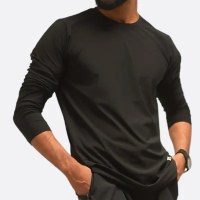 Full sleeves active t shirt dryfit black