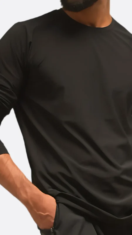 Full sleeves active t shirt dryfit black