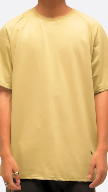 100% Cotton Jersey Tshirt Sage Yellow