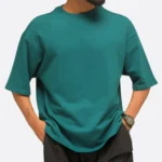 teal green oversized half sleeves t shirt 260 gsm