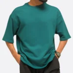teal green oversized half sleeves t shirt 260 gsm