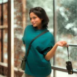 teal green oversized half sleeves t shirt 260 gsm